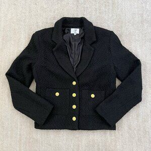 PLM Black Tweed Jacket With Gold Buttons XS